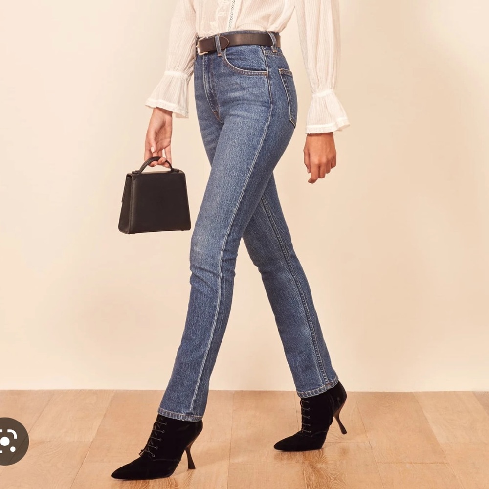 Reformation High Rise Jeans in “Laguna” color. Only worn once